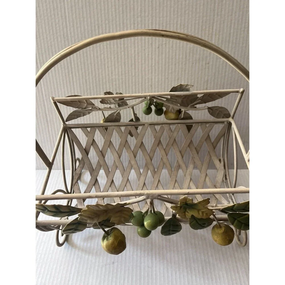 VINTAGE RARE ITALIAN TOLE MAGAZINE RACK - Picture 5 of 6